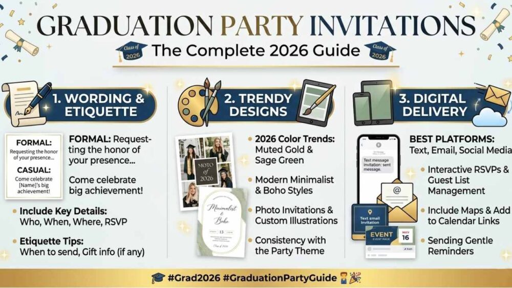 Graduation Party Invitations: The Complete 2026 Guide to Wording, Design & Digital Delivery